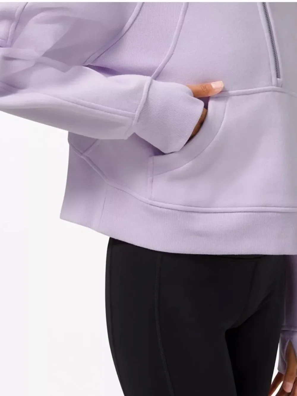 Lululemon Scuba Oversized 1/2 Zip Crop Hoodie Lavendar Dew Womens XS/S